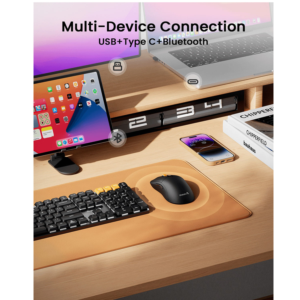 ProtoArc EM15 Bluetooth & 2.4G Dual Receiver Wireless Mouse (Black) (CP016268)