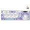 Ajazz AK980 RGB Tri-Mode 98% 97-Keys Gasket-Mounted Hot-Swappable Mechanical Keyboard with 1.14" TFT Display Screen & Knob (Purple/White/Blue) (Maillard Switch, Gift Switch V2)