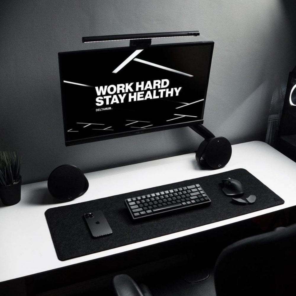 DeltaHub Minimalistic Felt Desk Pad (Dark Grey) (Small, Medium, Large) (DP-S-D, DP-M-D, DP-L-D)