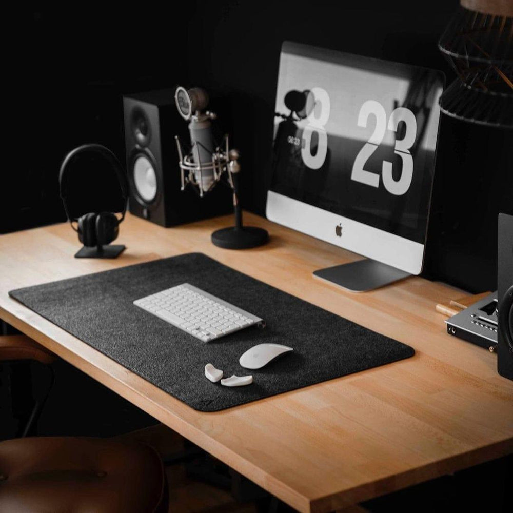 DeltaHub Minimalistic Felt Desk Pad (Dark Grey) (Small, Medium, Large) (DP-S-D, DP-M-D, DP-L-D)