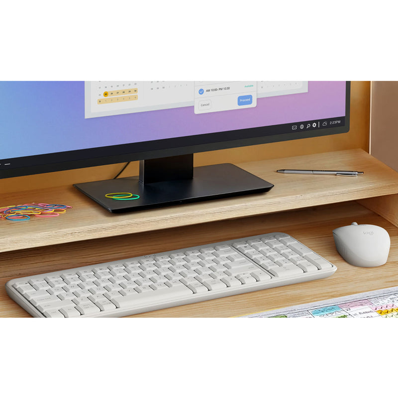 Logitech MK250 Compact Wireless Mouse and Keyboard (Off-White) (920-013560)