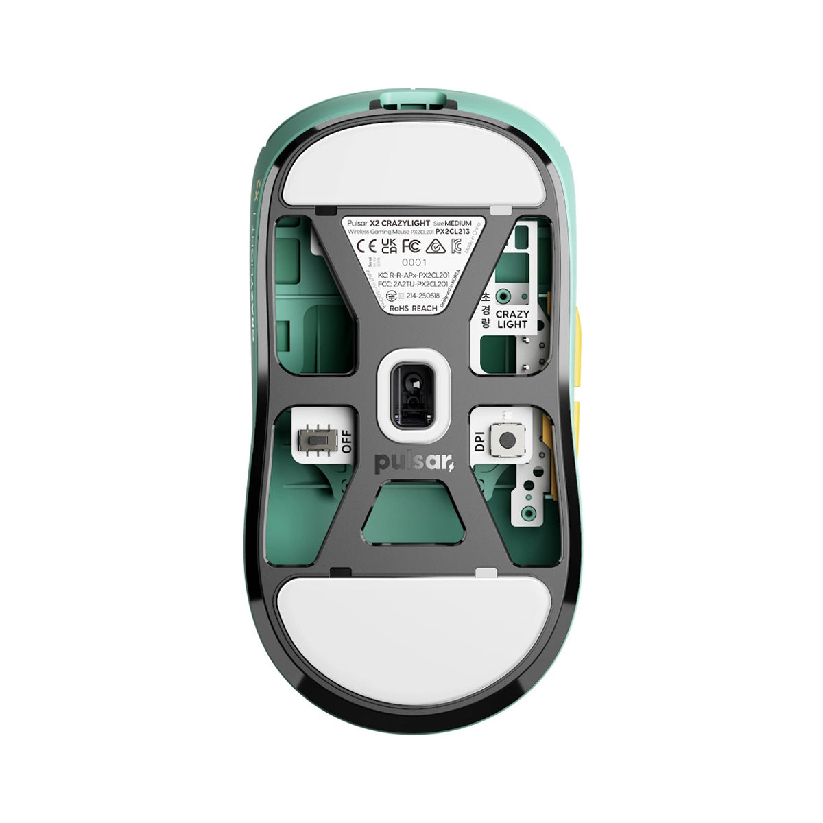 Pulsar X2 CrazyLight 8K Polling Rate eSports Gaming Mouse Size 2 (Forest, Jet Black, Uyuni White)