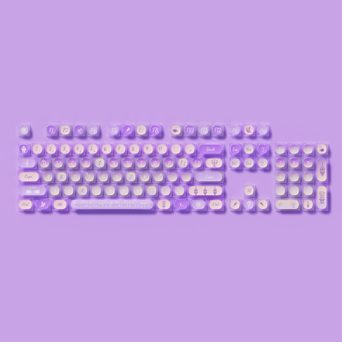 Akko Swan Sonata Pudding Keycap Set MOA Profile 140 Keys