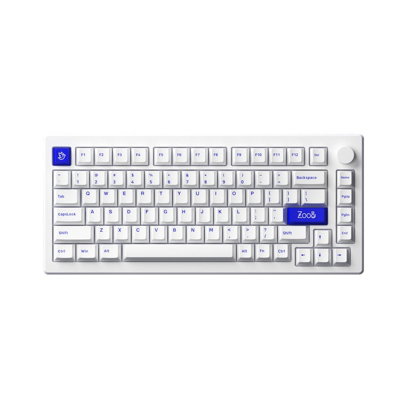 Akko MOD 007B PC Blue on White Multi-Modes RGB Hot-Swappable Mechanical Keyboard Gasket Mount (Akko V3 Piano Pro Switch)