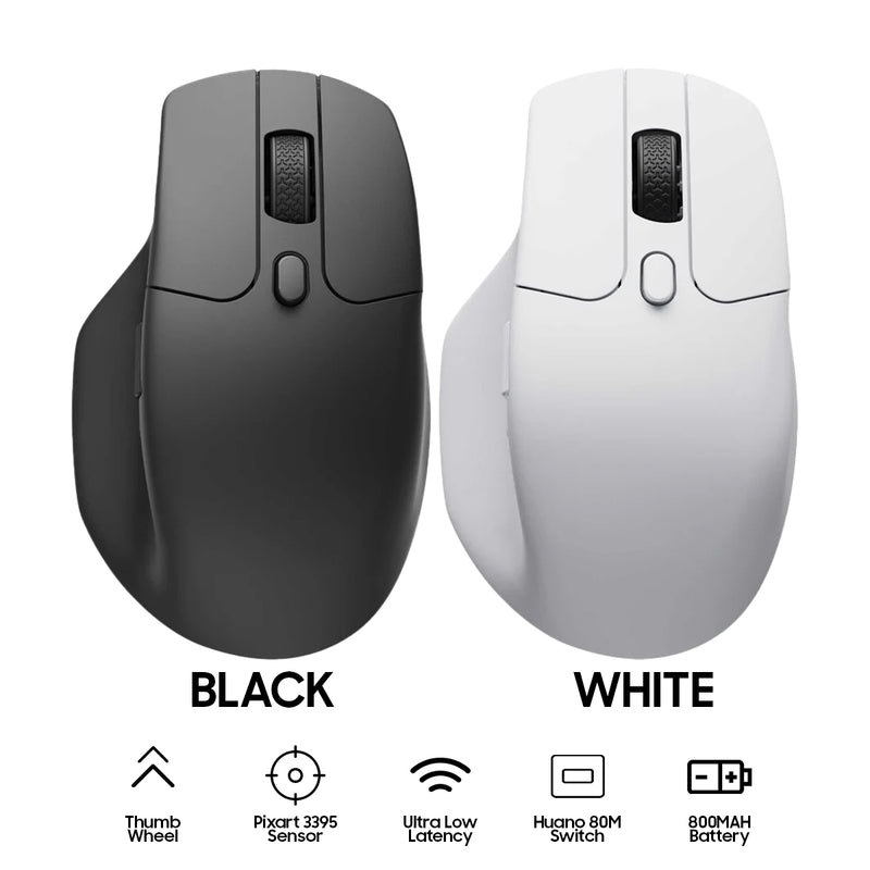 Keychron M6 Wireless Mouse (Black, White) (M6-A1, M6-A3)