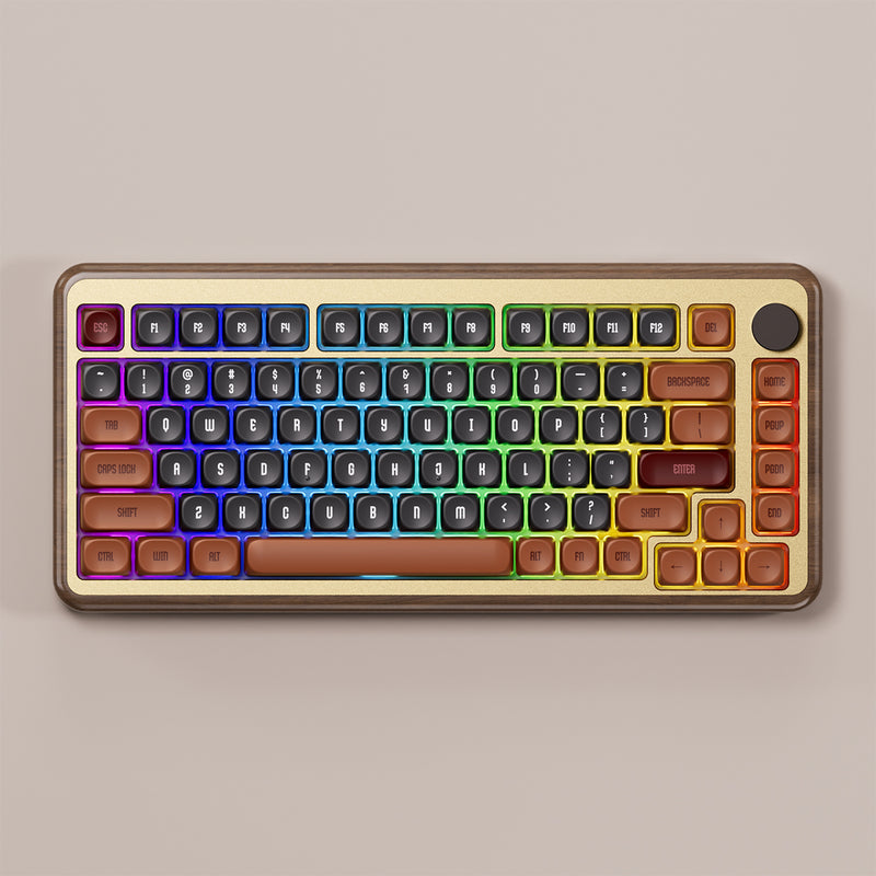 Akko MU02 Autumn Walnut Wood Case Multi-Mode RGB Hot-Swappable Mechanical Keyboard