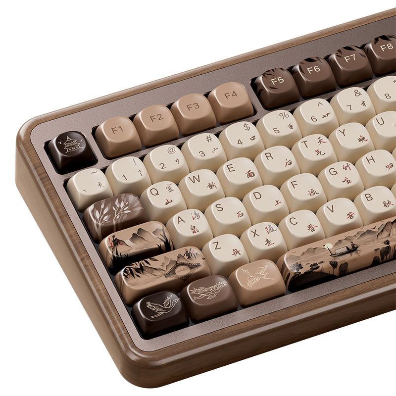 Akko MU02 Mountain Seclusion Walnut Wood Case Multi-Mode RGB Hot-Swappable Mechanical Keyboard