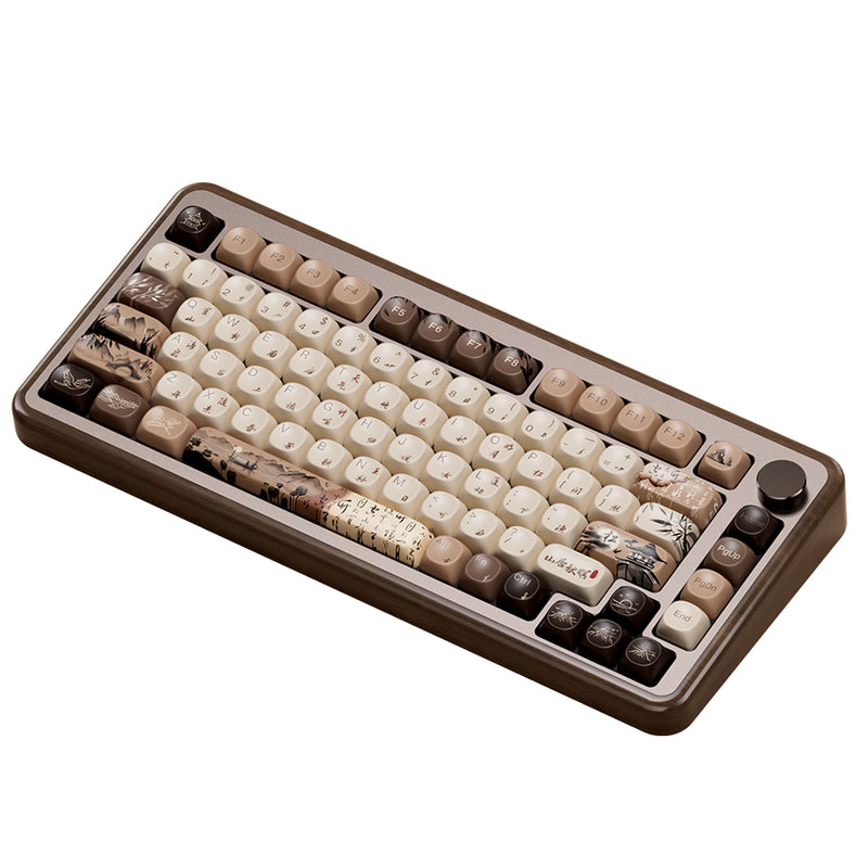 Akko MU02 Mountain Seclusion Walnut Wood Case Multi-Mode RGB Hot-Swappable Mechanical Keyboard