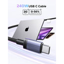 Ugreen USB-C to USB-C 5A/240W Max PD Fast Charging Braided Cable - (Space Gray)