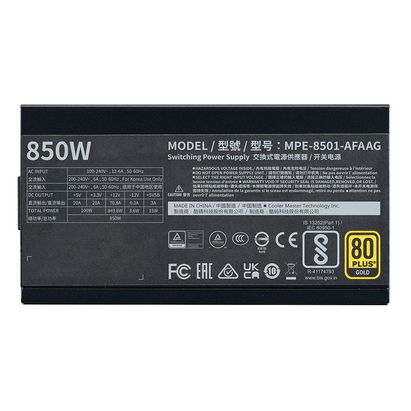 Cooler Master MWE Gold 850 V2 ATX 3.1 Fully Modular Power Supply