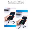 Ugreen USB 2.0 A Male to Micro USB + USB-C Male 3A Data Cable - 1M (Black) (US177/30875)