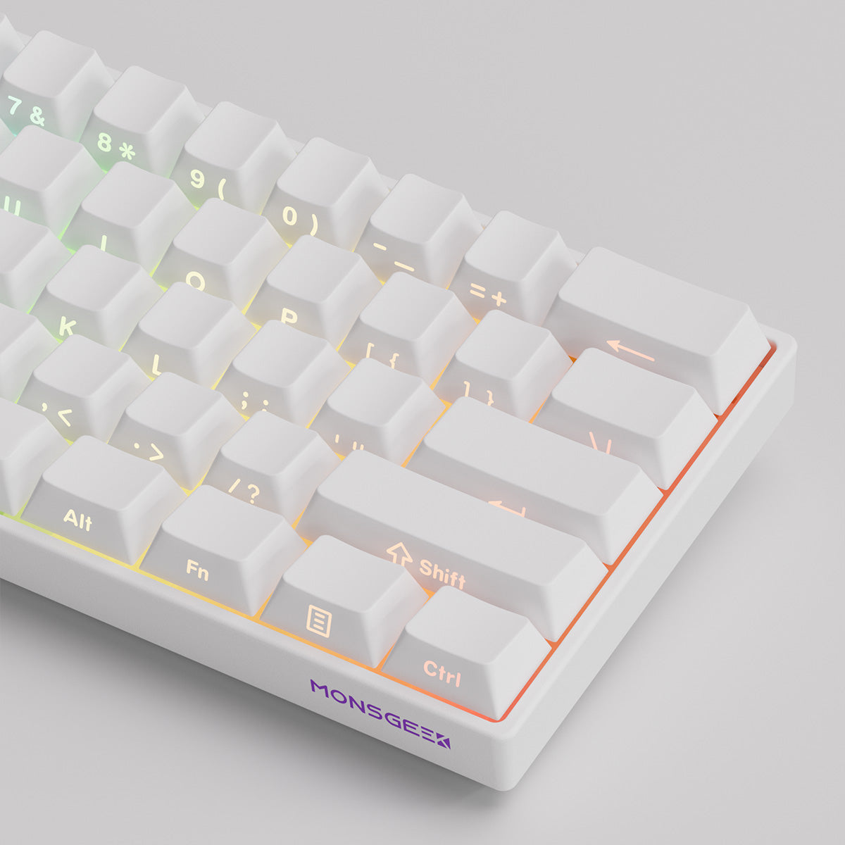 MonsGeek FUN60 Pro SP Shine-Through White Multi-Mode RGB Mechanical Keyboard 