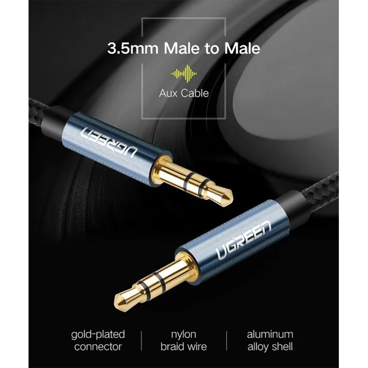 Ugreen 3.5mm Male to Male Round Cable | DataBlitz