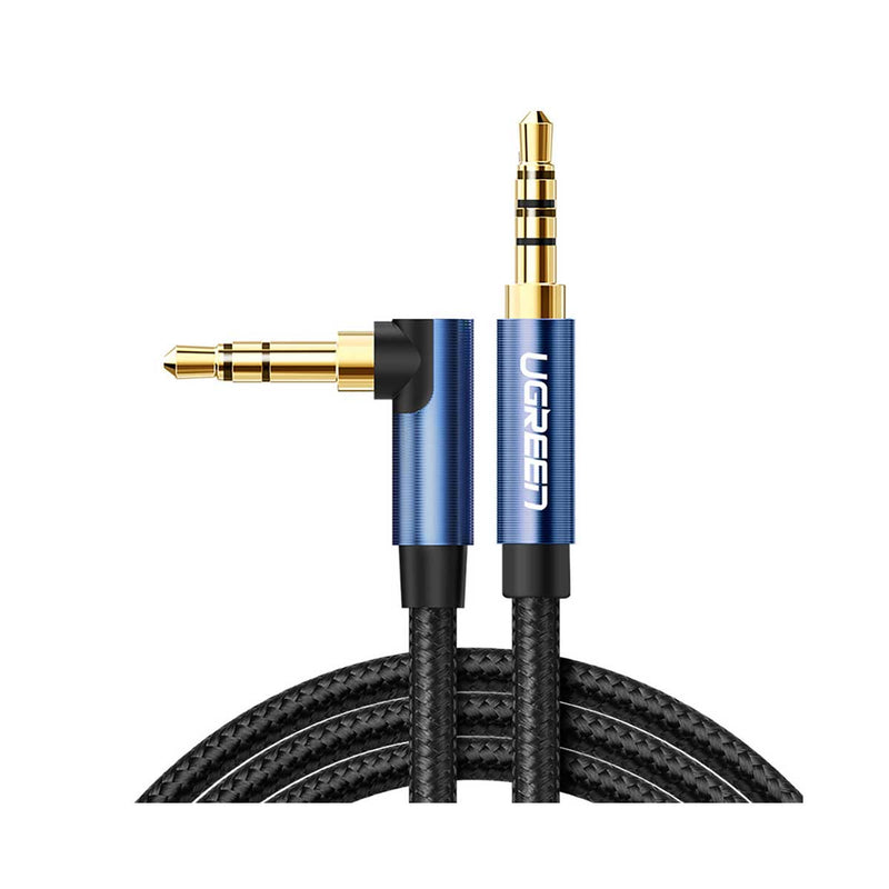 UGreen 3.5mm Male To 3.5mm Male Angled Cable - 2m (Blue Black) (AV112/60181)