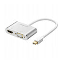 UGreen Mini DP Male TO VGA Female + HDMI Female Converter (Silver) (MD115/20421)