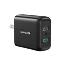 UGreen Dual USB-A QC 3.0 36W Fast Charger (Black) (CD161/70151)