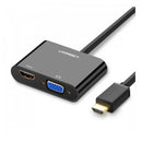 Edit SEO UGreen HDMI To HDMI And VGA Converter - 30cm (Black) (CM101/40744)