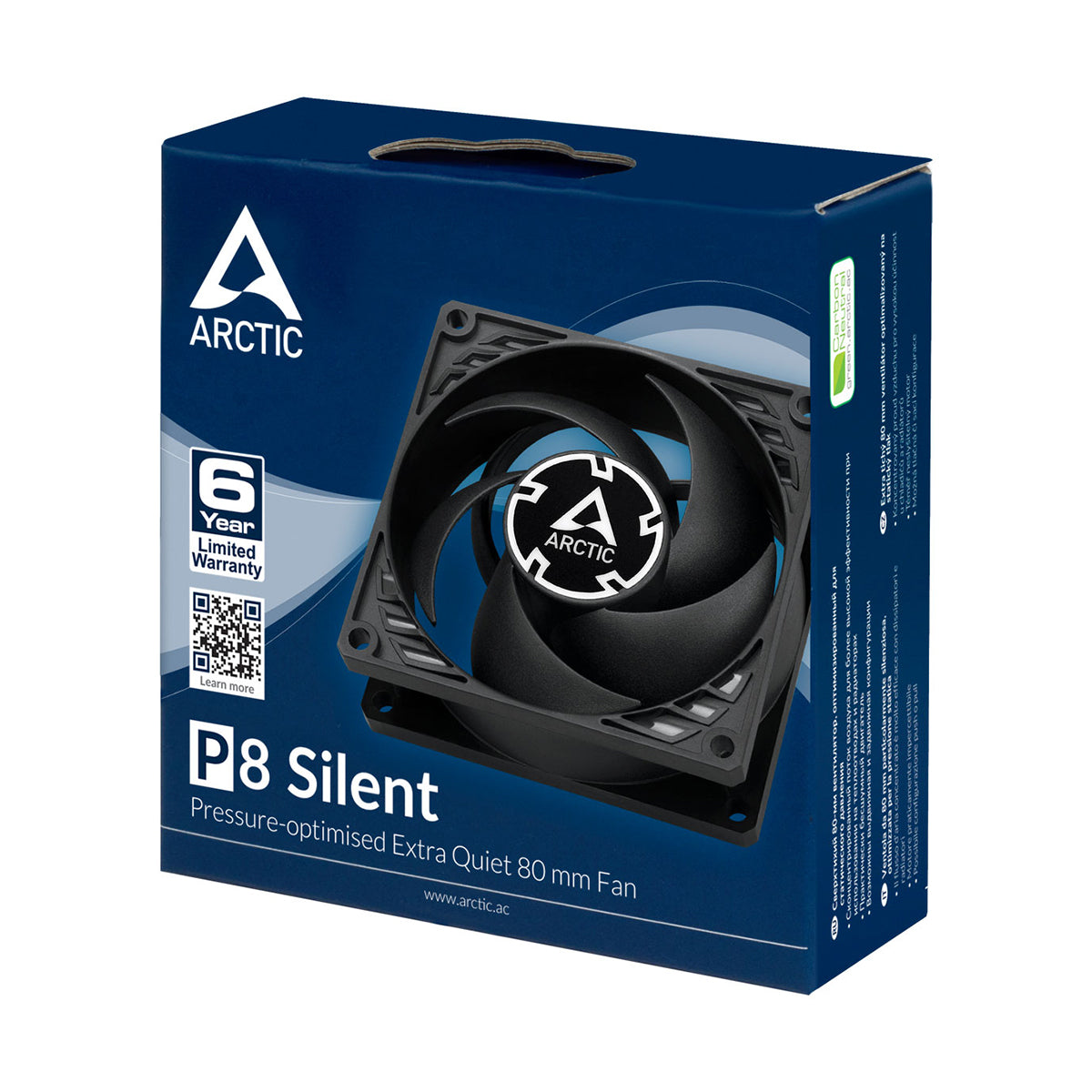 Arctic P8 Silent 80mm Low Noise Single Fan (Black) (ACFAN00152A)