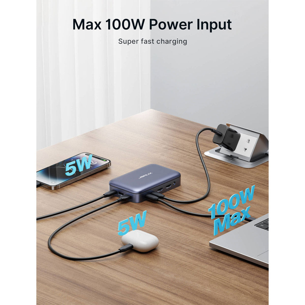 JSAUX OmniCase 2 Pro USB-C 12-in-1 Storage Docking Station (Grey) (MP04)