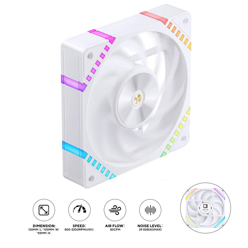 Jonsbo HF2-120W 120MM High Performance Fan (White)