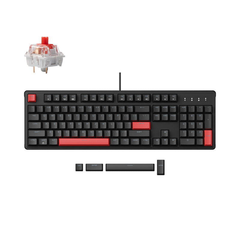 Keychron Lemokey X3 QMK/VIA Red Backlight TKL Wired Mechanical Gaming Keyboard (Red Switch, Brown Switch) (X3-A1, X3-A3)