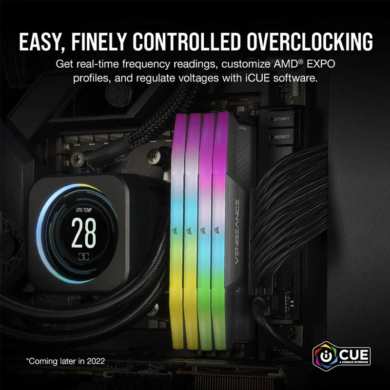 Corsair Vengeance RGB 32GB (2X16GB) DDR5 DRAM 5200MHZ CL40 AMD Expo & Intel XMP Memory Kit (CMH32GX5M2B5200Z40K)