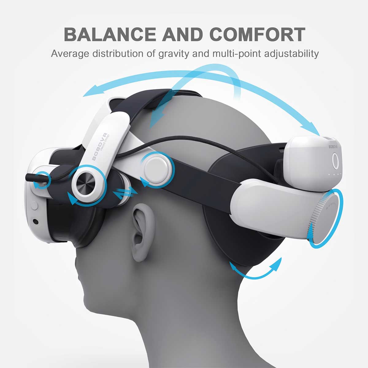 BOBOVR M3 Pro Battery Pack Head Strap Compatible With Meta Quest 3
