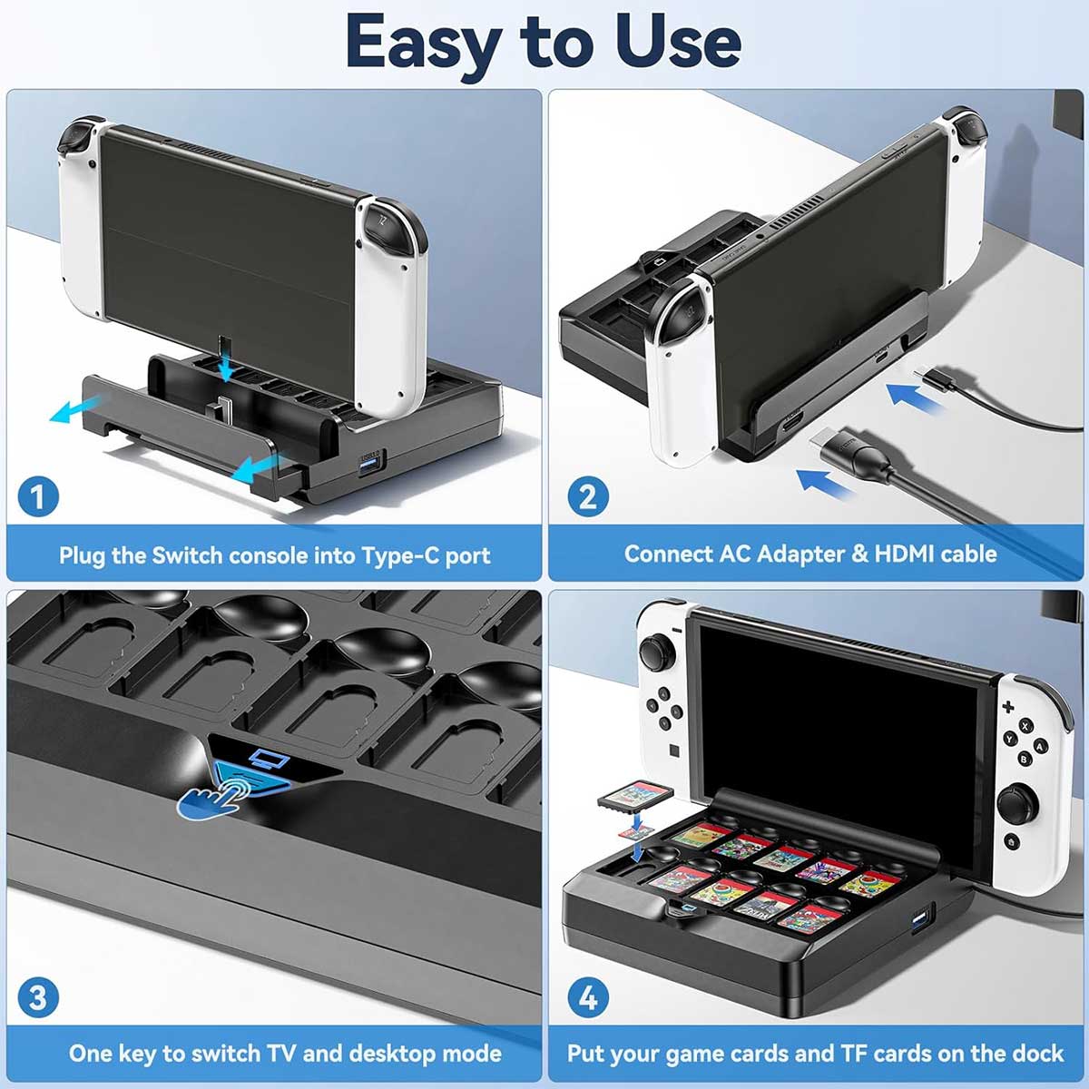 NSW TV Docking Station With 10 Game Slot For Switch / Switch OLED (NG-SW279)
