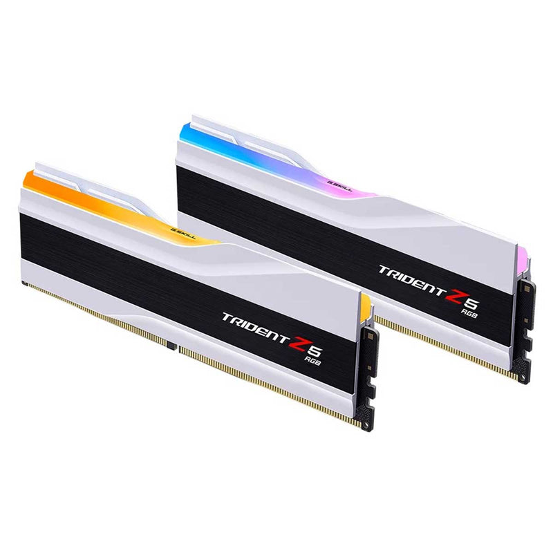 G.Skill Trident Z5 RGB 32GB (2X16GB) DDR5 Intel XMP 6400MHZ CL32-39-39-102 1.40V Desktop Memory (Matte White) (F5-6400J3239G16GX2-TZ5RW)