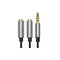 UGreen 3.5mm Male To Dual 3.5mm Female Audio Cable Aluminum Case - 20cm (Black) (AV141/30619)