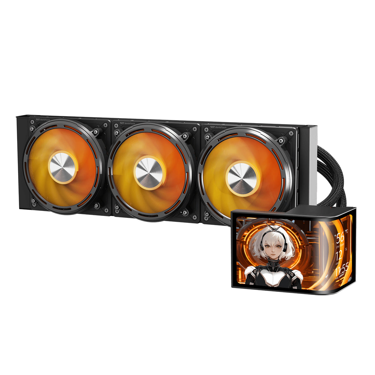 DarkFlash UV360 ARGB Curved Screen AIO 360mm Liquid CPU Cooler (Black)