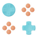 Skull & Co. D-Pad Button Cap Set for Nintendo Switch 2 (SFC, Neon Blue/Red, Light Purple/Light Green)