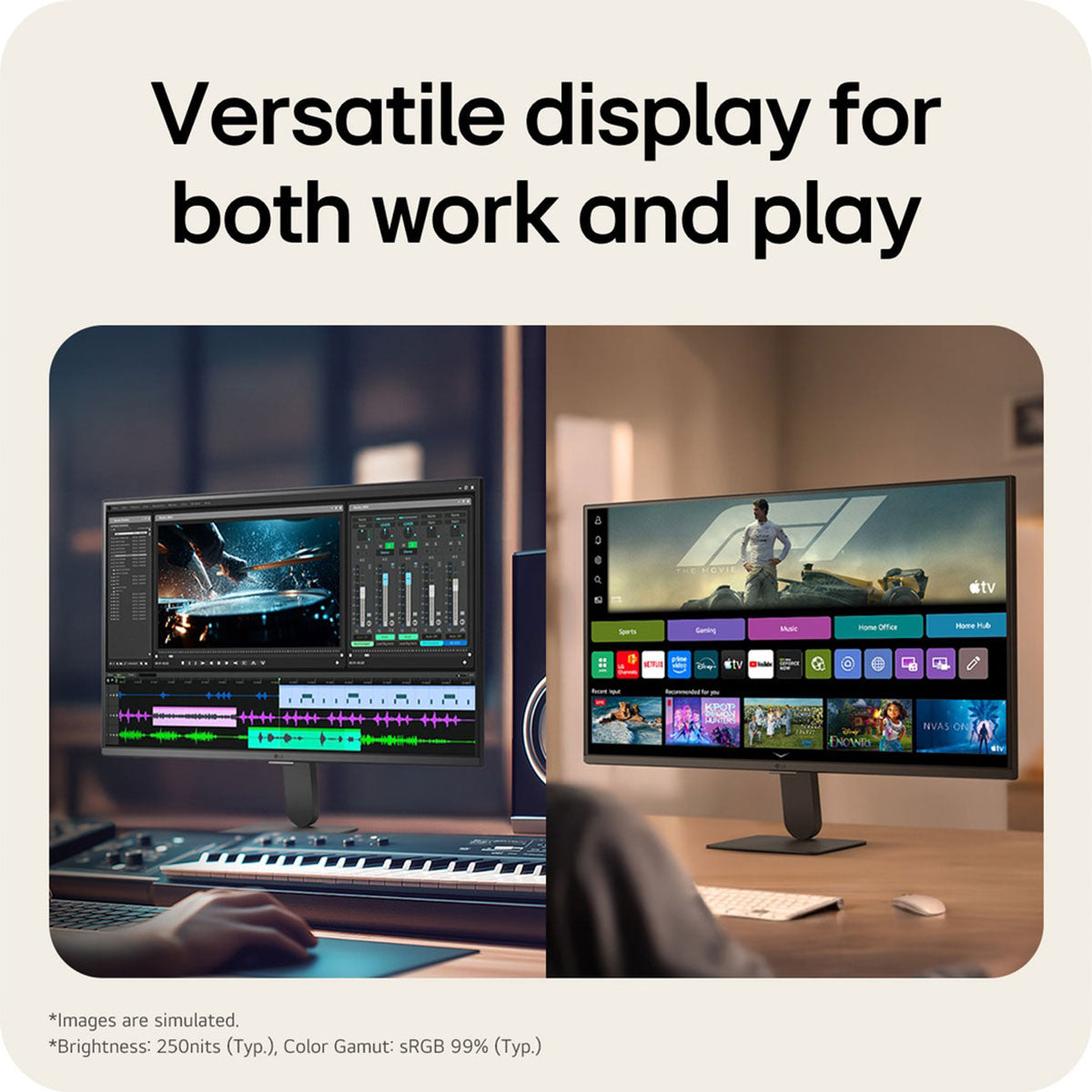 LG 27U511SB-B 27" FHD (1920x1080) 120Hz 5ms GTG IPS Smart Monitor for Streaming with webOS