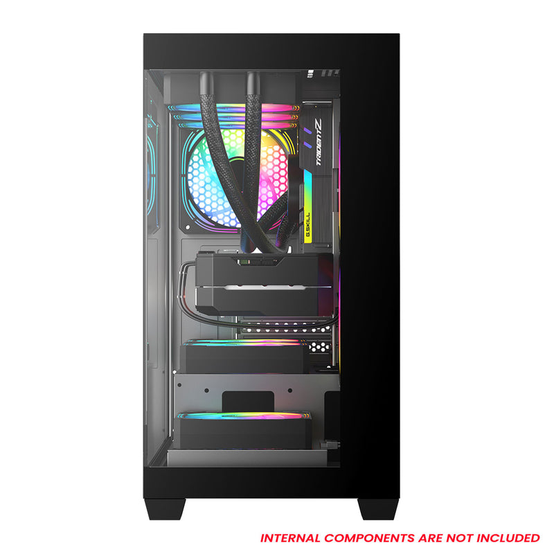 DarkFlash DS900M Luxury M-ATX Front & Side Glass Panel PC Case (Black)