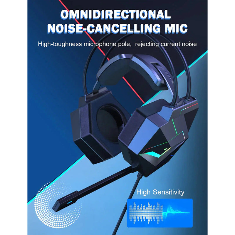 Onikuma X20 7.1 Wired Professional Gaming Headset with Noise Cancellation Microphone (Black)