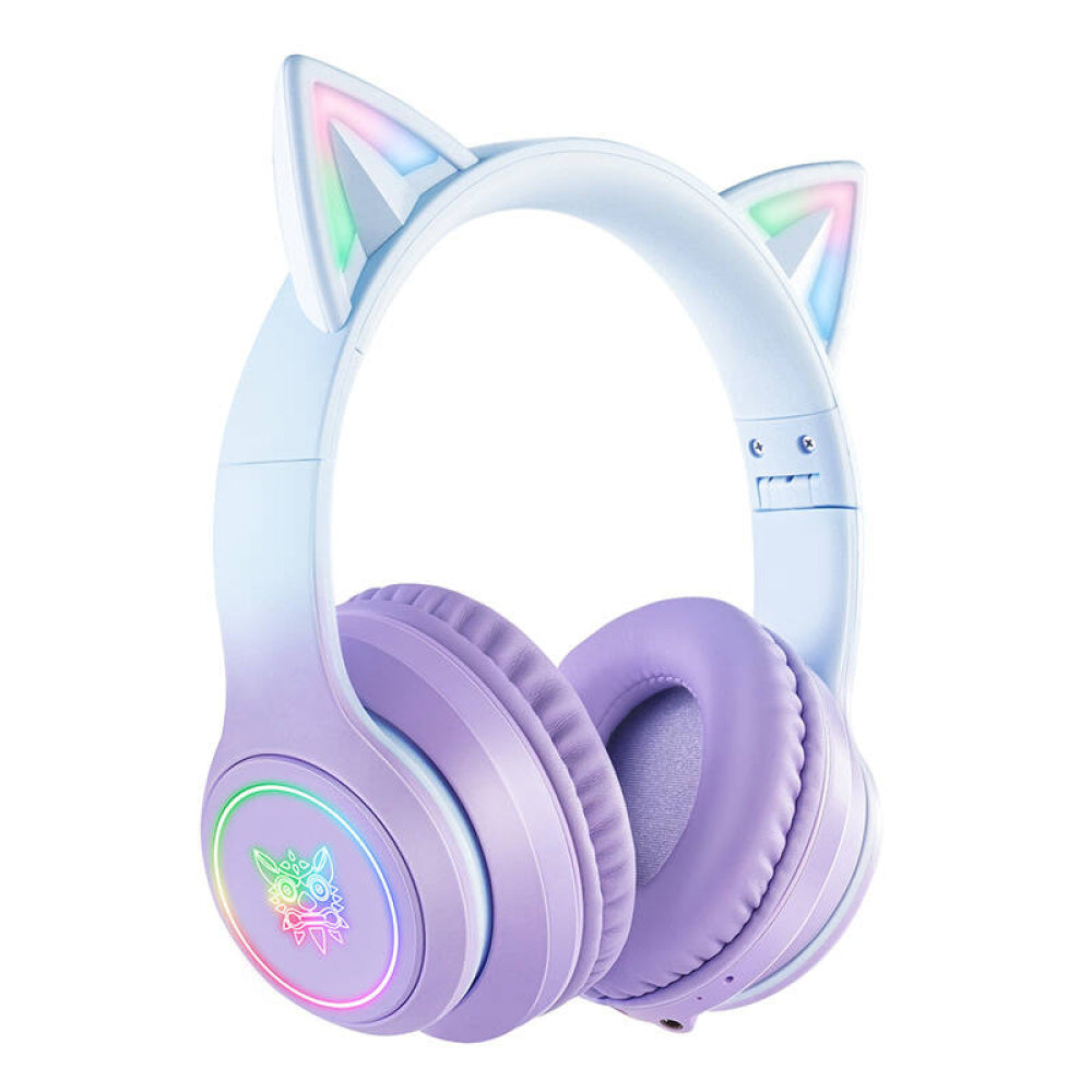 Onikuma B90 RGB Cat Ear Wireless Gaming Headset (Gradient Purple, Pink, Black)