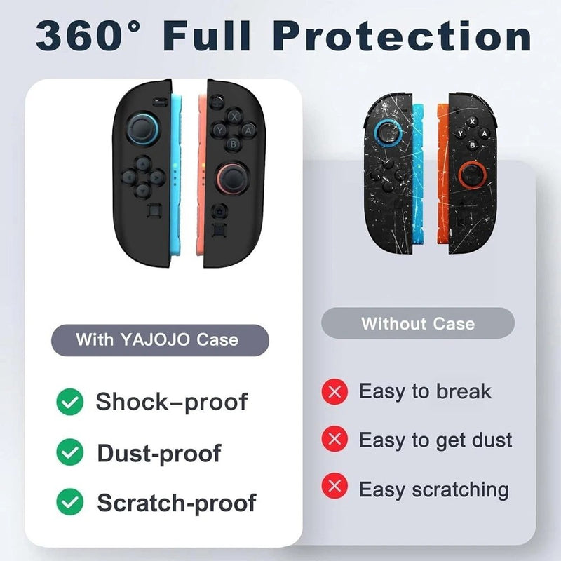 OIVO Silicone Case for Nintendo Switch 2 Joy-Con (Black, Blue/Orange)