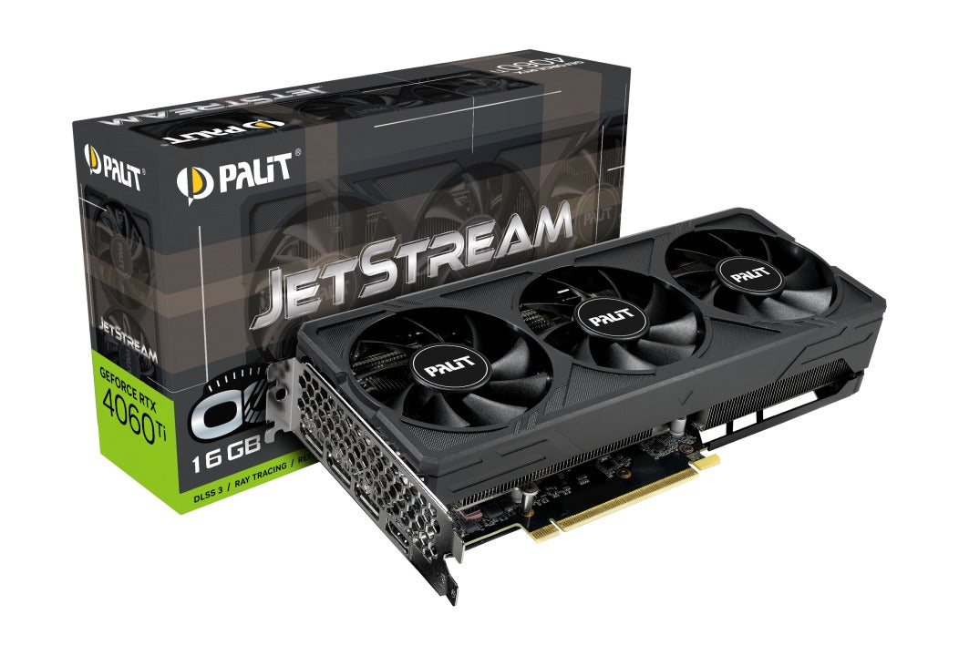 Palit Geforce RTX 4060 Ti Jetstream OC 16GB GDDR6 128bit 3-DP HDMI Graphics Card