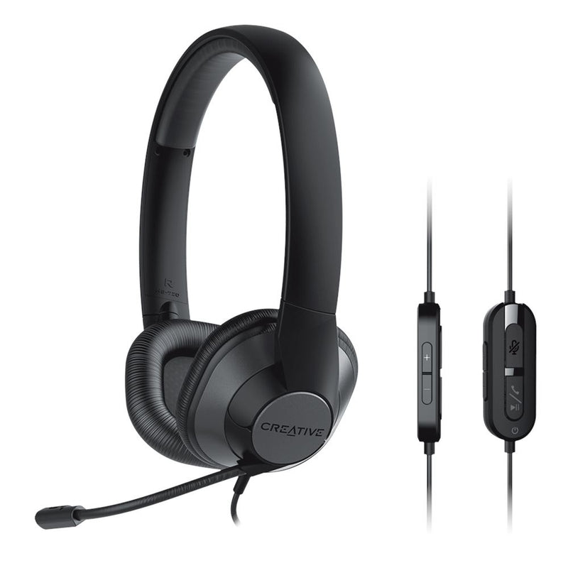 Creative HS-720 V2 USB Headset With Noise-Cancelling Mic & Inline Controls (Black)