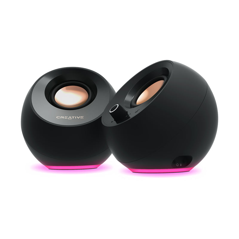 Creative Pebble Pro Minimalist 2.0 USB-C Speakers With Bluetooth 5.3 & Customizable RGB Lighting
