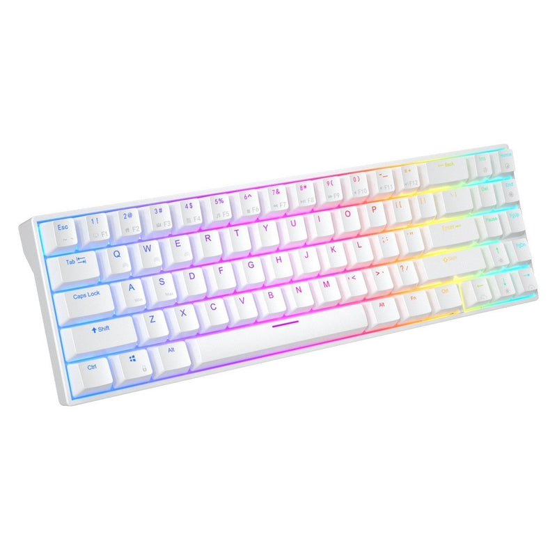 ROYAL KLUDGE RK71 DUAL-MODE RGB 71 KEYS HOT SWAPPABLE MECHANICAL KEYBOARD WHITE (BLUE SWITCH) - DataBlitz