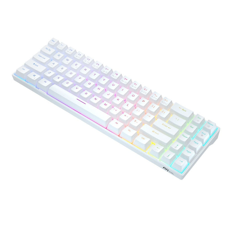 ROYAL KLUDGE RK71 DUAL-MODE RGB 71 KEYS HOT SWAPPABLE MECHANICAL KEYBOARD WHITE (BLUE SWITCH) - DataBlitz