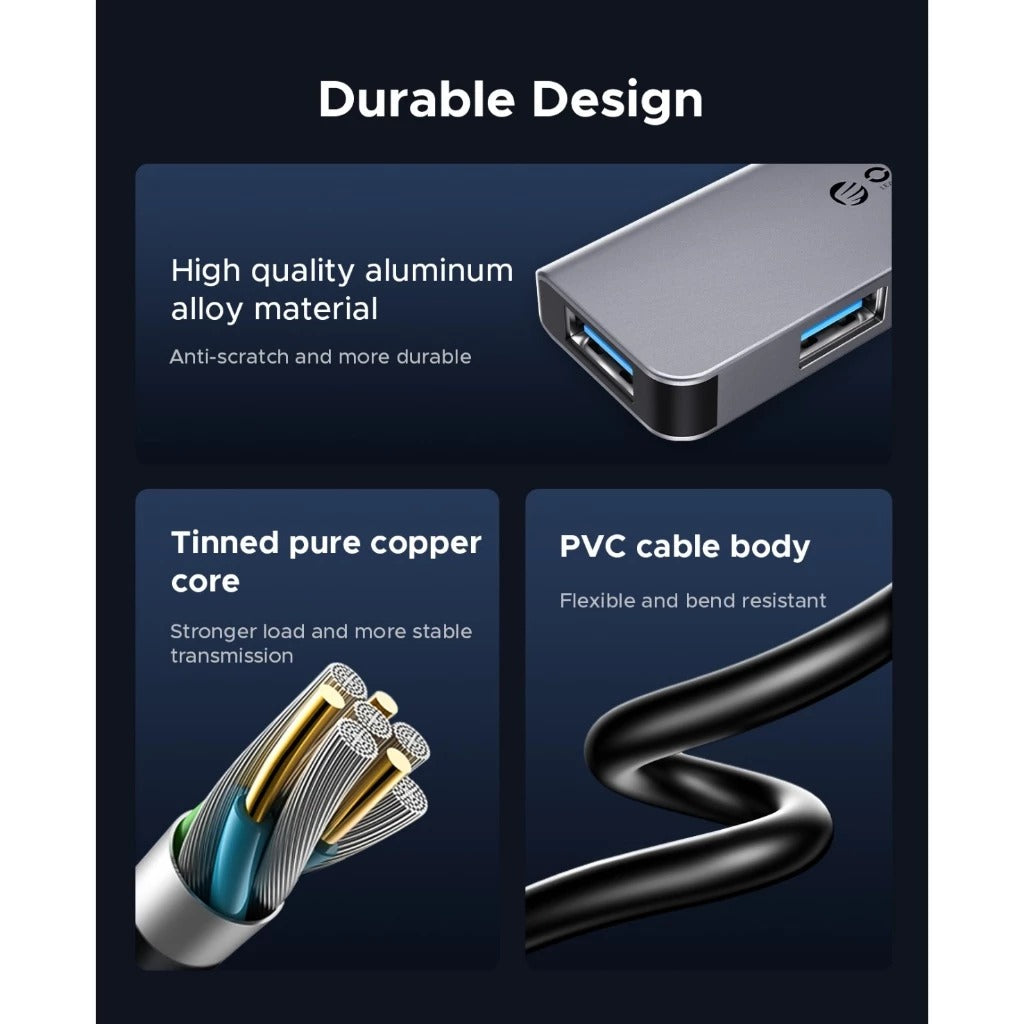 Orico YSA5-U3 4-Port Mini USB 3.0 Hub - 0.3M (Dark Grey)