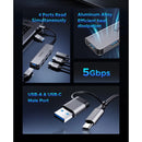 Orico YSA5-U3 4-Port Mini USB 3.0 Hub - 0.3M (Dark Grey)