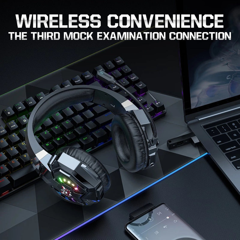 Onikuma B15 RGB Tri-Mode Gaming Headset with Microphone (Black)