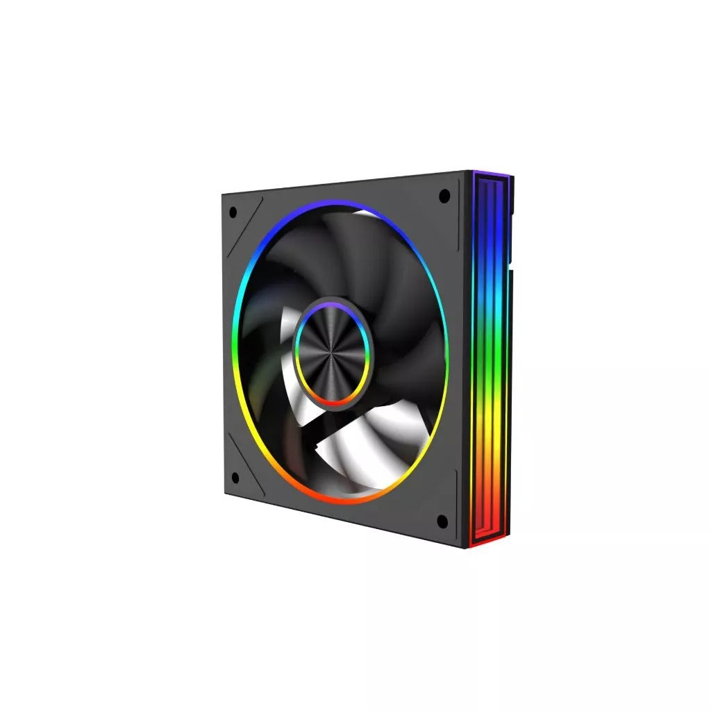 Coolman Drift Fury CM-06RF 120mm Reverse ARGB Cooling Fan (Black, White)