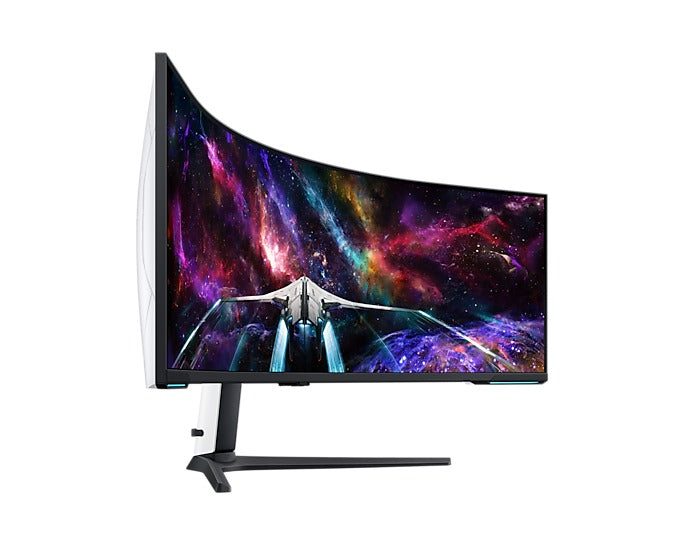 Samsung Odyssey Neo G9 (G95NC) LS57CG952NEXXP 57" 240Hz 1ms GTG 7680x2160 Dual UHD Quantum Mini-LED HDR 1000 Swivel, Tilt, Height-Adjust Curved Gaming Monitor (White) + Samsung HW-B550 Soundbar Bundle (White)

