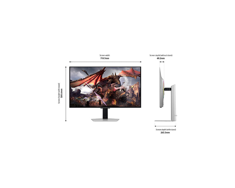 Samsung Odyssey G8 LS32DG802SEXXP 32" 4K (3840x2160) 240Hz 0.03ms (GtG) OLED Gaming Monitor