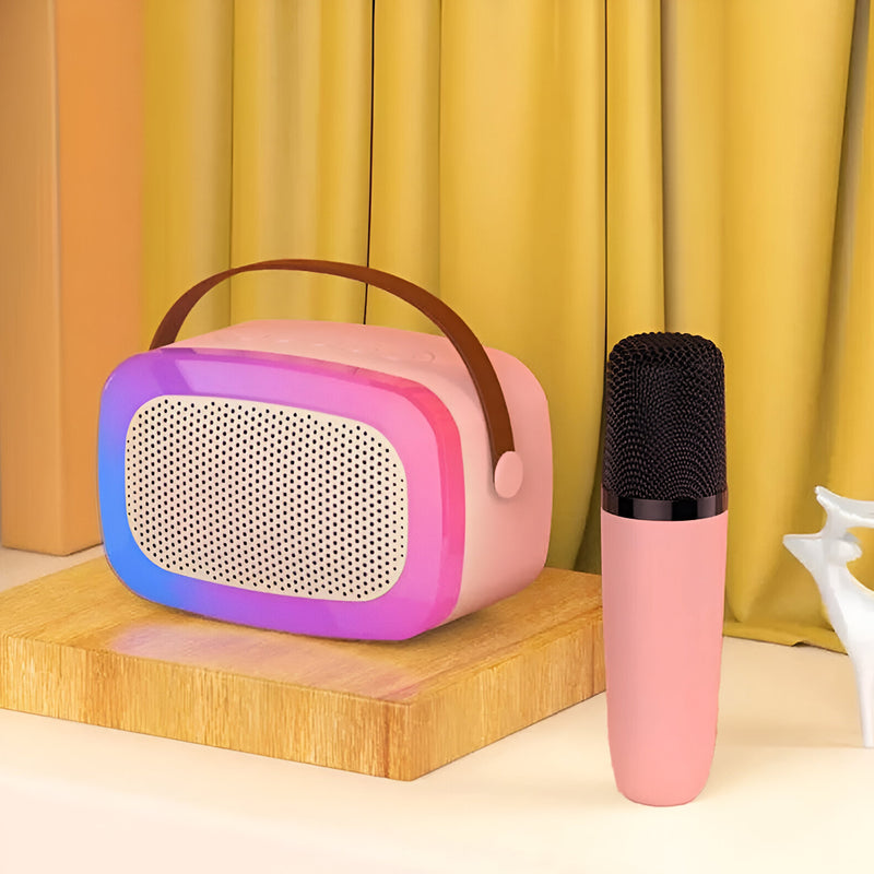 Oudiobop OP-512 RGB Portable Speaker with Wireless Microphone (Blue, Pink, White)