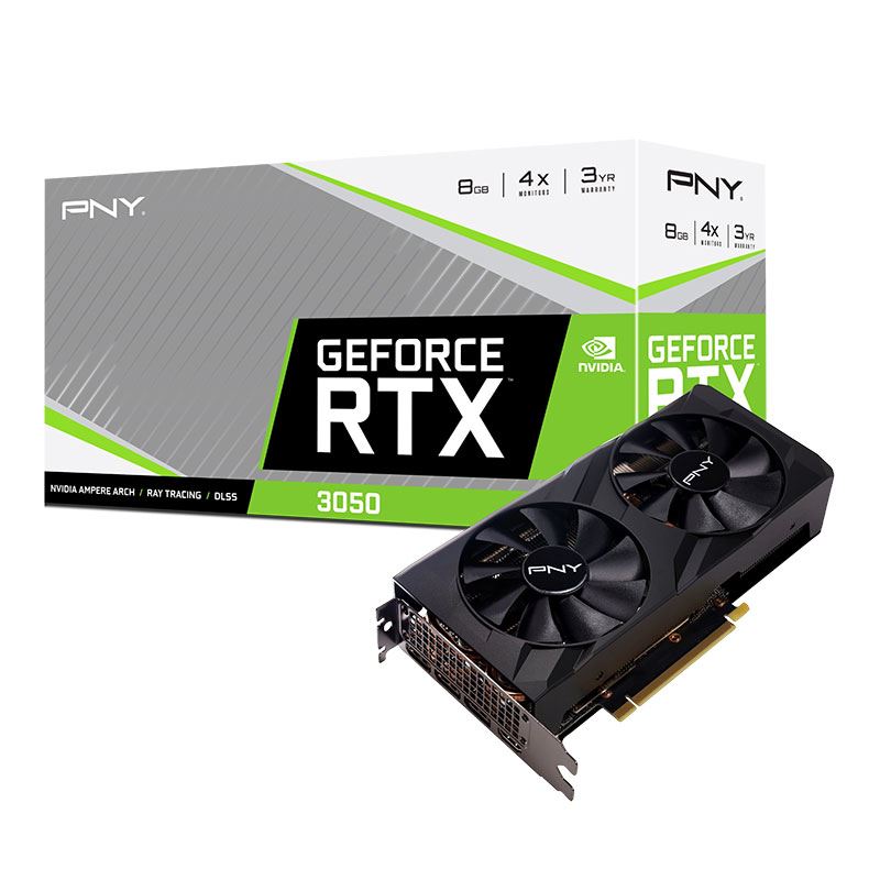 PNY GeForce RTX 3050 8GB Verto Dual Fan Graphics Card (VCG30508DFBPB1)